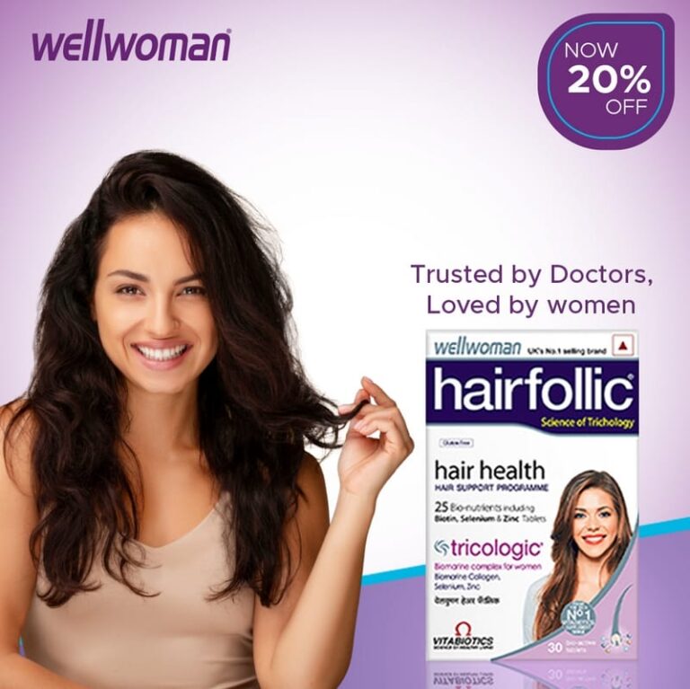 Wellwoman Hairfollic Hair Supplements for Women | 30 Non-Veg Tablets - Image 4