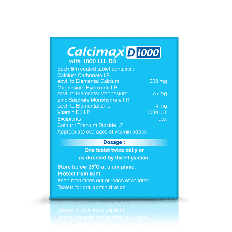 Calcimax D 1000 Tablets 1 Strip (30'S Tablet) - Image 4