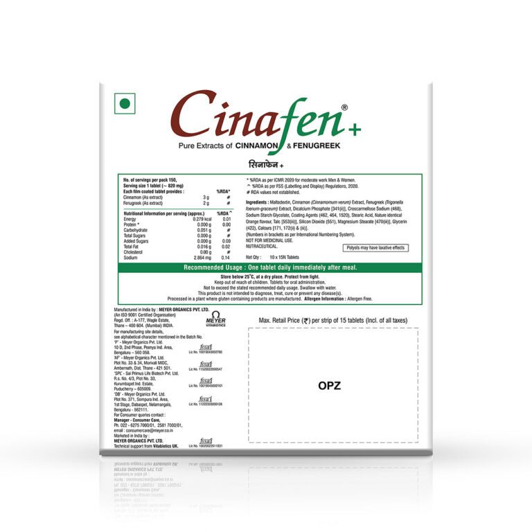 Cinafen+ Tablets - 1 Strip (15 Tablets) - Image 2