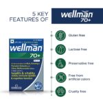 Wellman 70+ Multivitamin Tablets for Men Aged 70 Plus | 30 Veg Tablets - Image 4