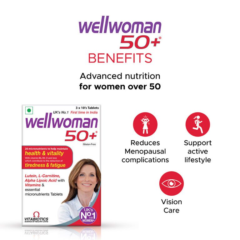 Wellwoman 50+ Multivitamin Tablets for Women Aged 50 Plus | 30 Veg Tablets - Image 3