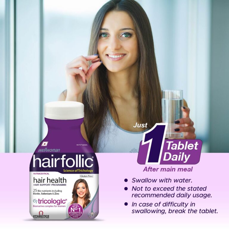 Wellwoman Hairfollic Hair Supplements for Women 60 Tablets - Tub Pack - Image 4