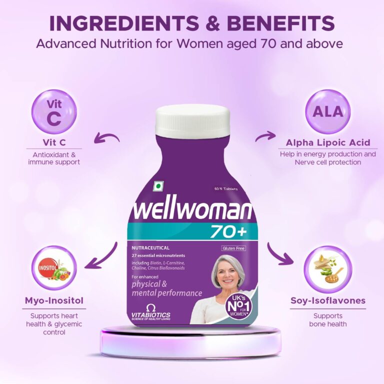 Wellwoman 70+ Multivitamin Tablets for Women Aged 70 Plus | 60 Tablets -Tub Pack - Image 3