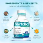 Wellman Hairfollic Hair Supplements for Men | 60 Veg Tablets - Tub Pack - Image 3