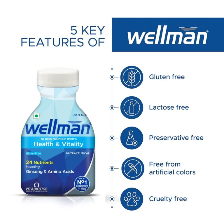 Wellman Multivitamin Tablets for Men | 60 Veg Tablets (Tub Pack) - Image 3