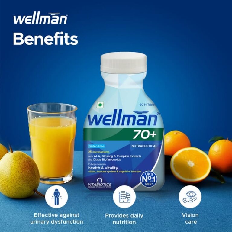Wellman 70+ Multivitamin Tablets for Men Aged 70 Plus | 60 Veg Tablets (Tub Pack) - Image 5