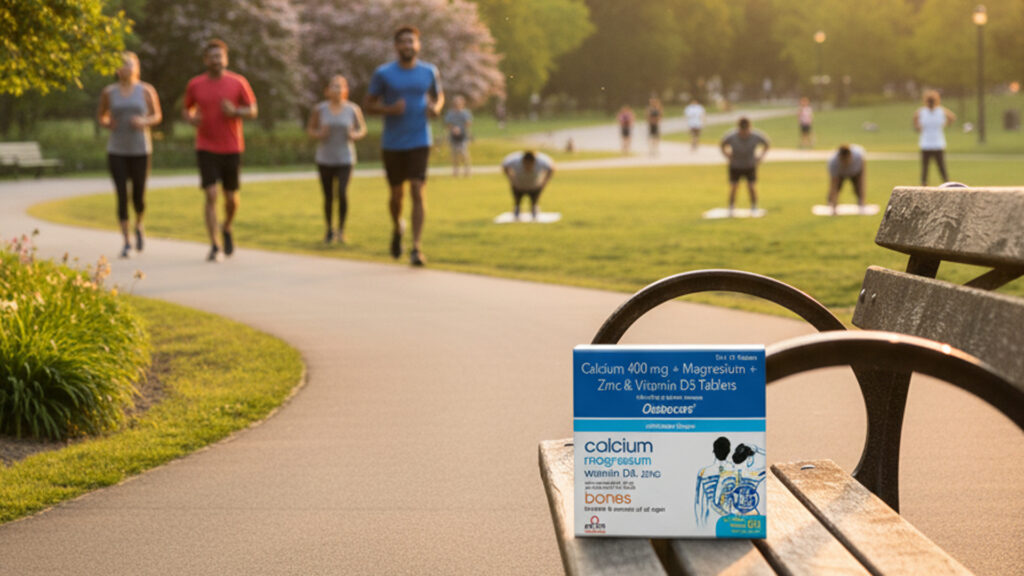Osteocare Tablets placed on a park