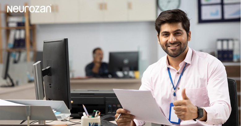 Professional holding documents – boost productivity and brain health with Neurozan.