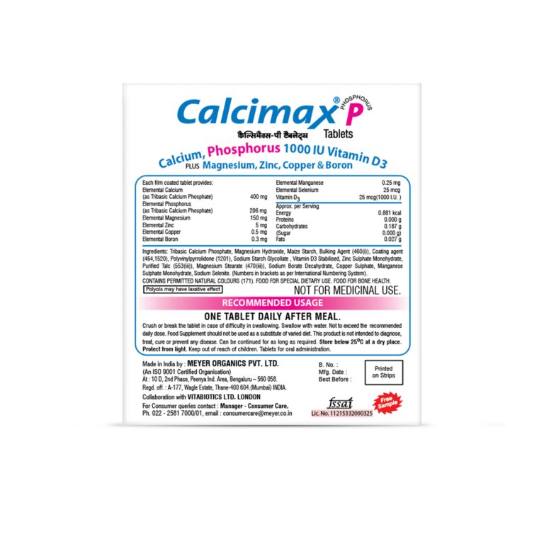 Calcimax P Tablets - 1 Strip (15 Tablets) - Image 3